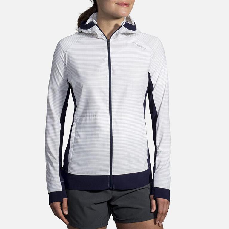 Brooks Canopy Running Jackets - Women's - White (16498-ZBUE)